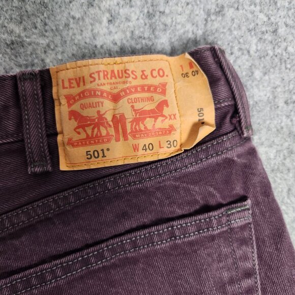 Levis 501 VTG Jeans Men 40x30 Red Denim Straight Leg Original‎ Fit 537303 L5155 - Picture 3 of 8